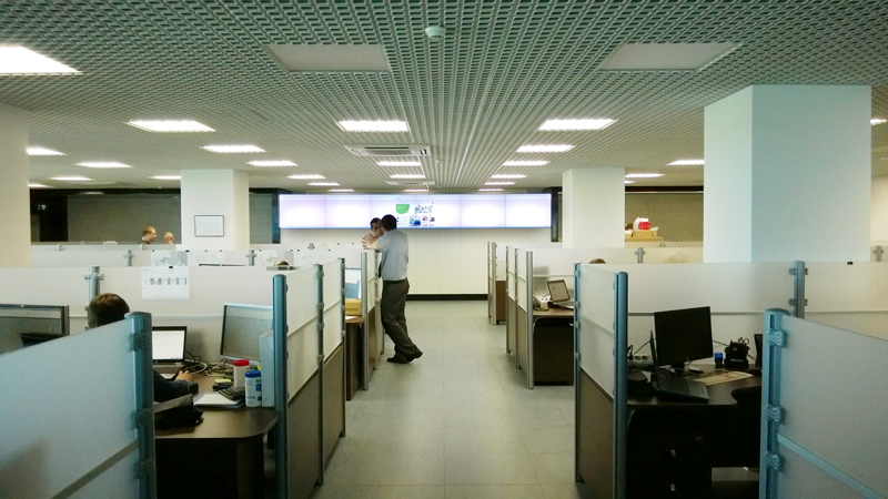 Видеостена из кубо Mitsubishi в в Центре управления сетью «Восток». Самара